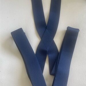 Heavy Duty Blue Suspenders 2 inches wide with Black Clips EUC